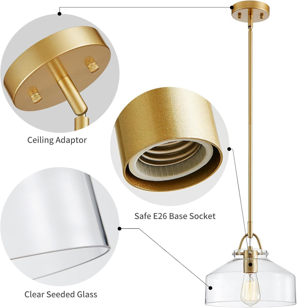 WUZUPS Chandelier Rustic Farmhouse Industrial Round Ceiling Pendant LED Light...