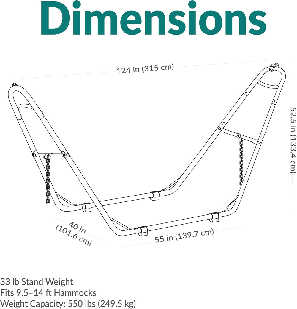 Sunnydaze Universal Heavy-Duty Hammock Stand for Outside, Chains Included