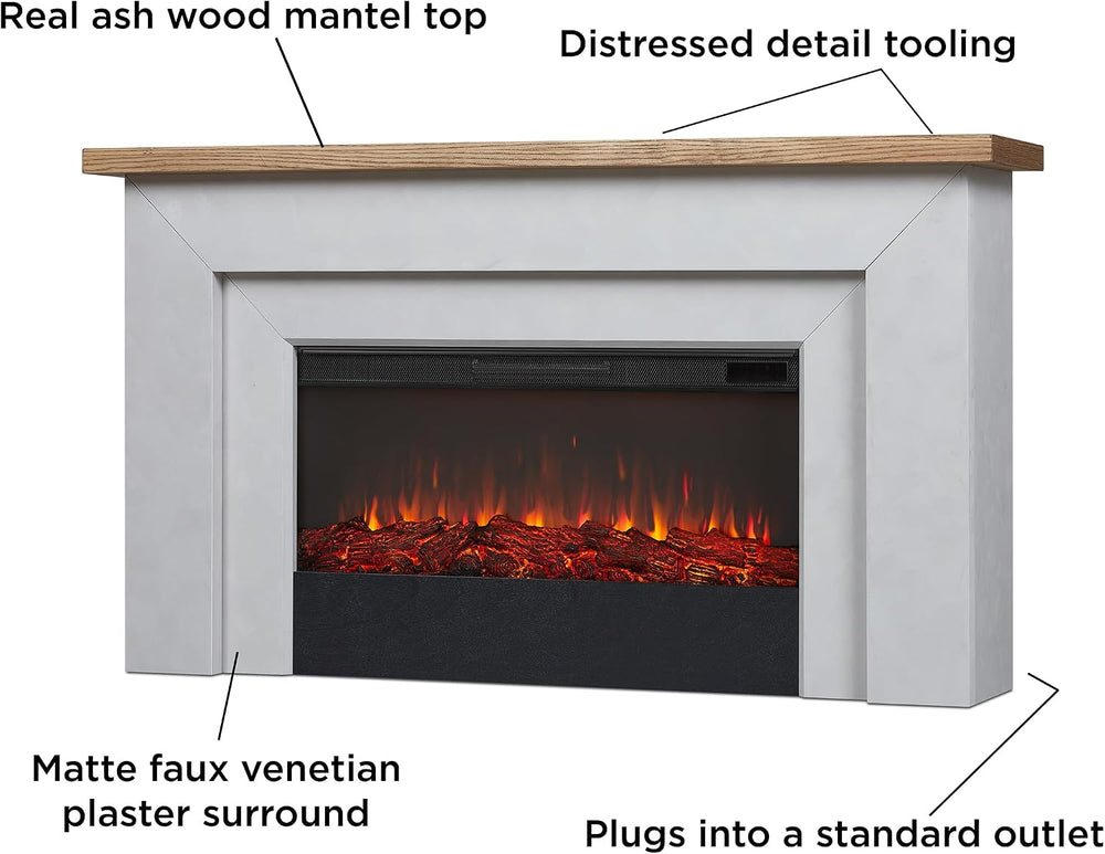 Real Flame Malie 68" Landscape Electric Fireplace with Mantel for Living...
