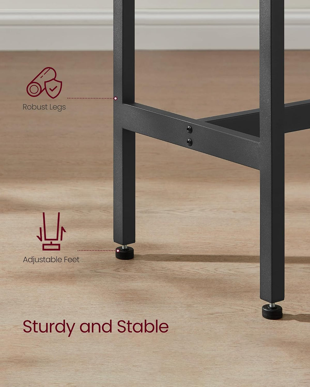 VASAGLE Bar Table, Narrow Long, High Top Pub Table, Steel Frame