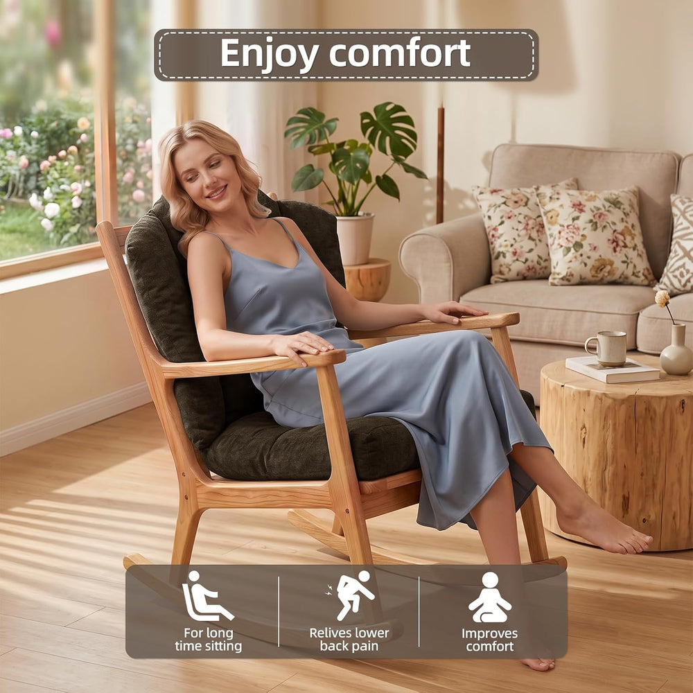 Detiblue Wingback Rocking Chair Cushion Set