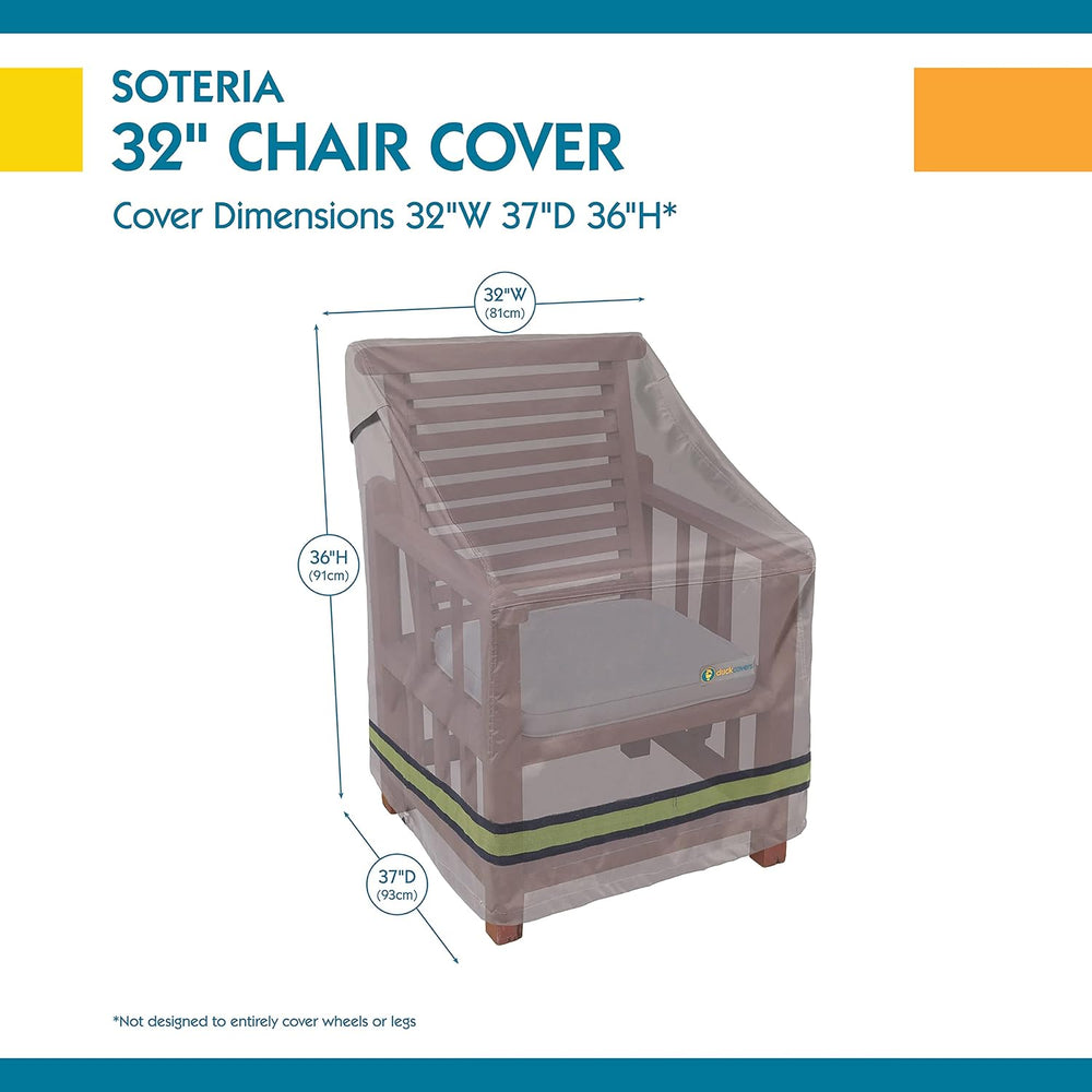 DUCKCOVERS Soteria Water-Resistant 32 Inch Patio Chair Cover, Outdoor Chair C...