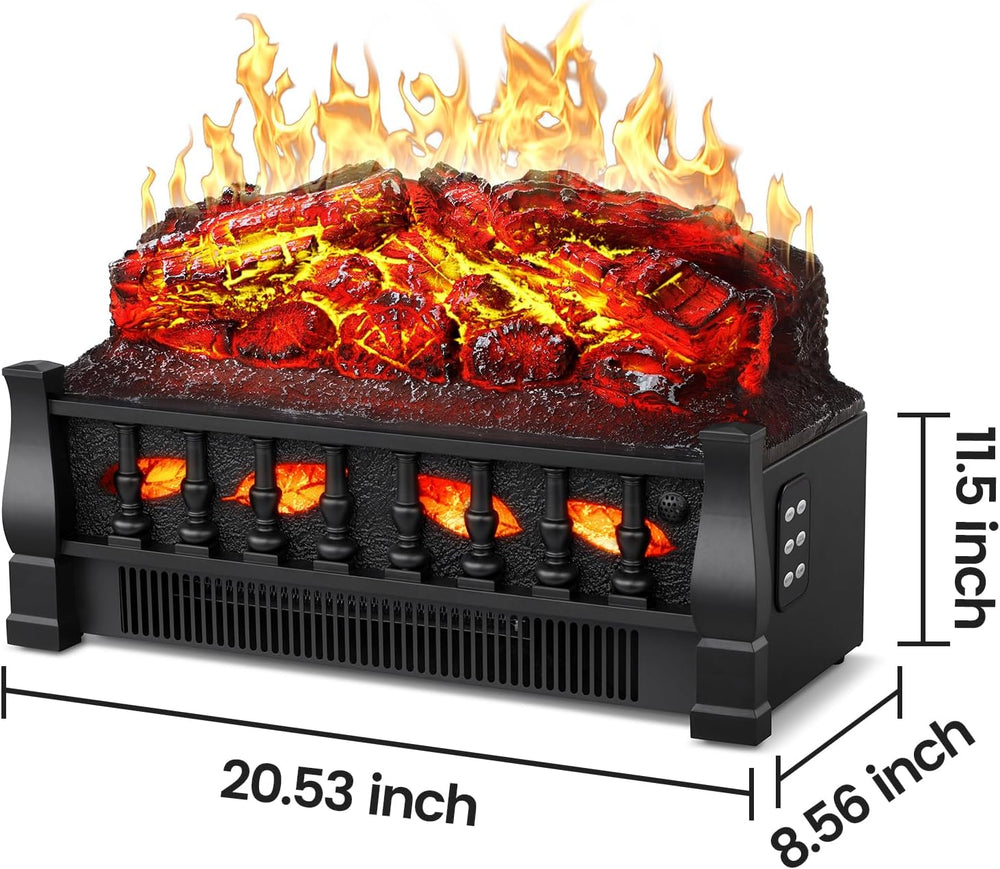 21 Inches Electric Fireplace Insert Log Heater Set, Freestanding Heater with ...