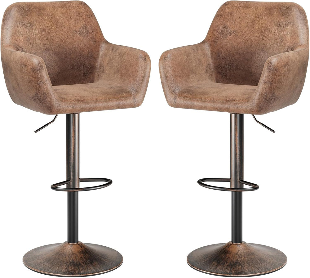 Keyluv Bar Stools Set of 2 for Kitchen Counter Adjustable Swivel Height Barst...