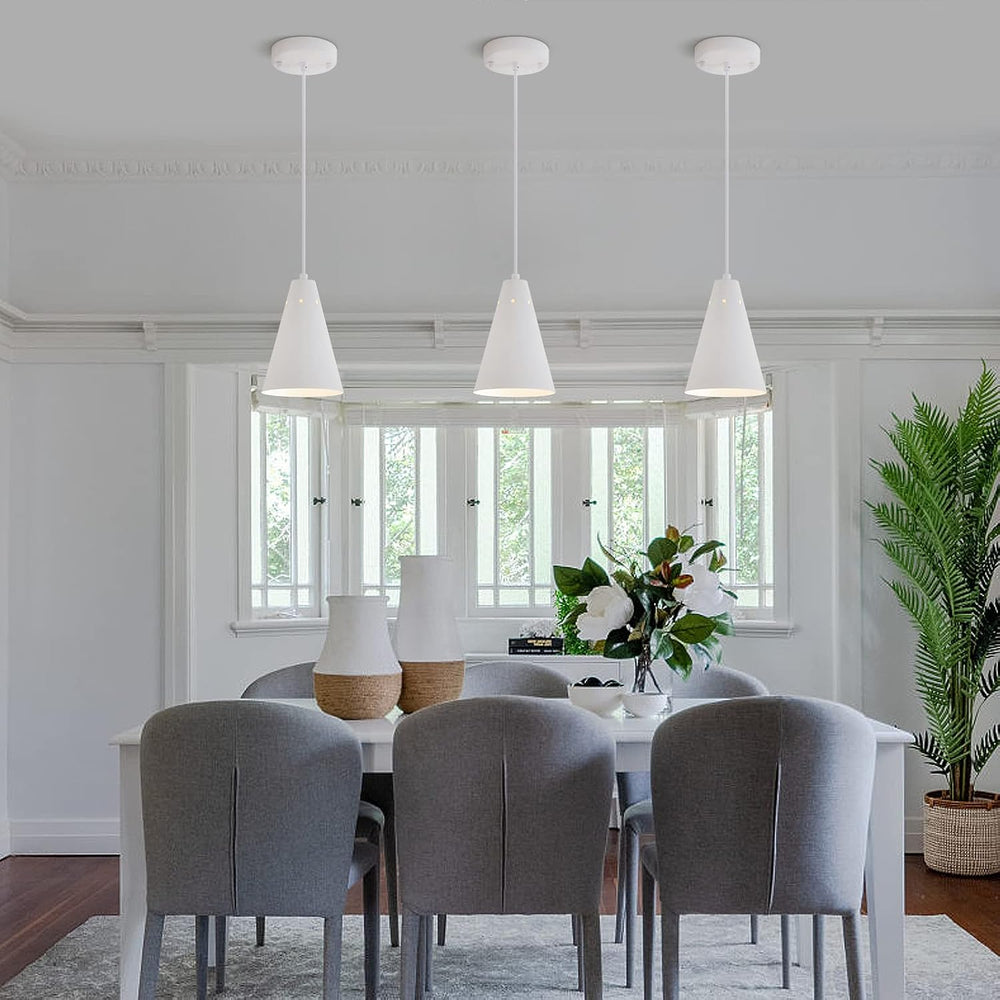 Dijiahua White Pendant Lights Kitchen Island,Dining Room Light Fixtures Over ...