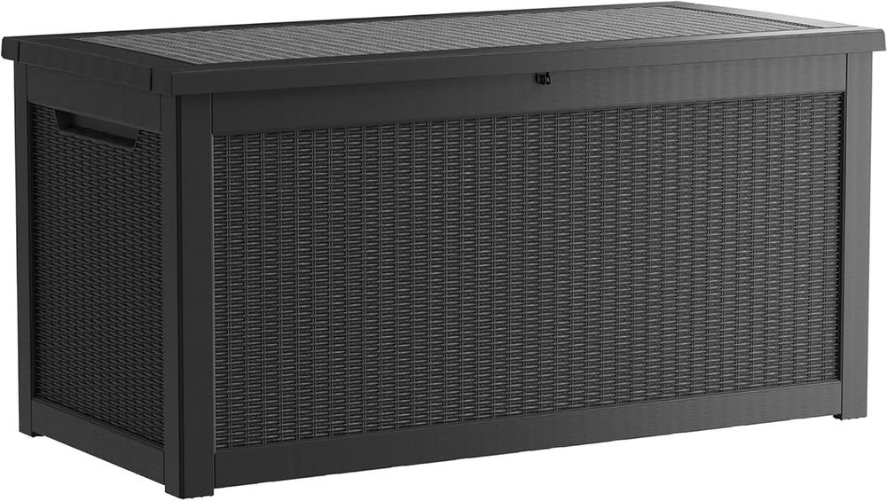 380 Gallon Outdoor Storage Box, Extra Large Waterproof Resin Deck Box with Lo...