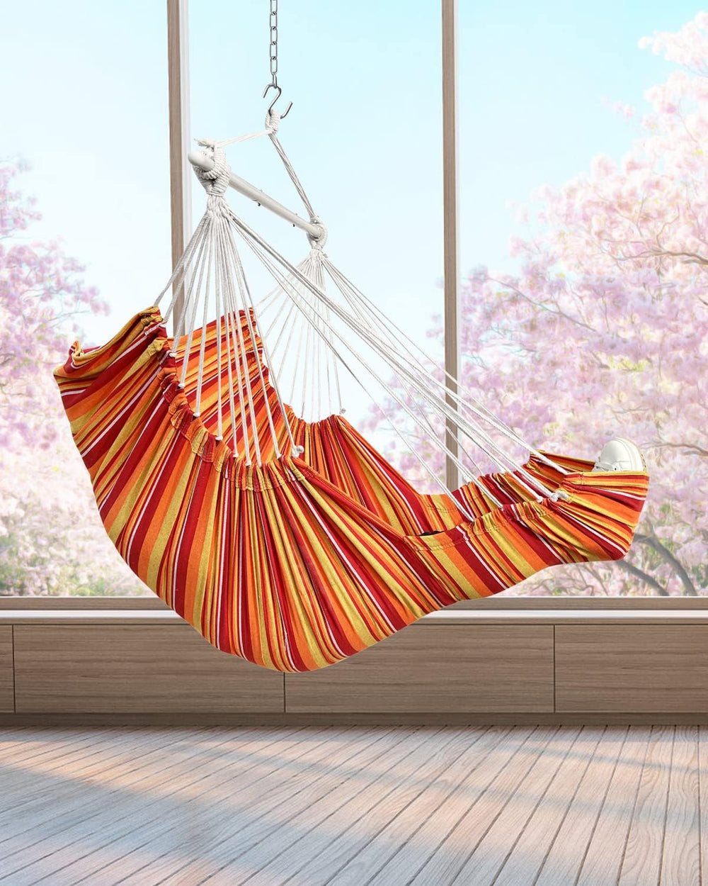 ADVOKAIR Hanging Hammock Chair Large Swing Chair with Foot Rest and Hardware,...