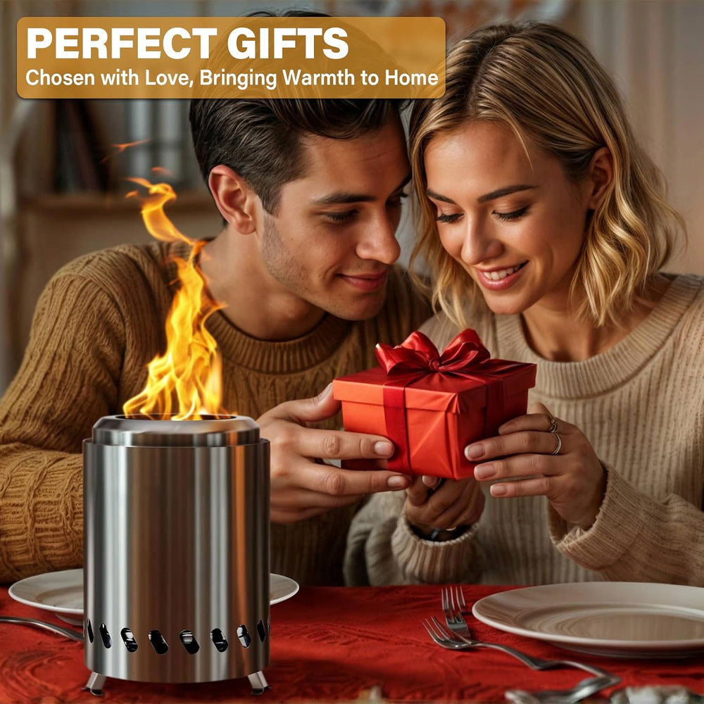HGD 9.6 x 7.1 in Small Tabletop Fire Pit, Portable Mini Smokeless Table Top F...