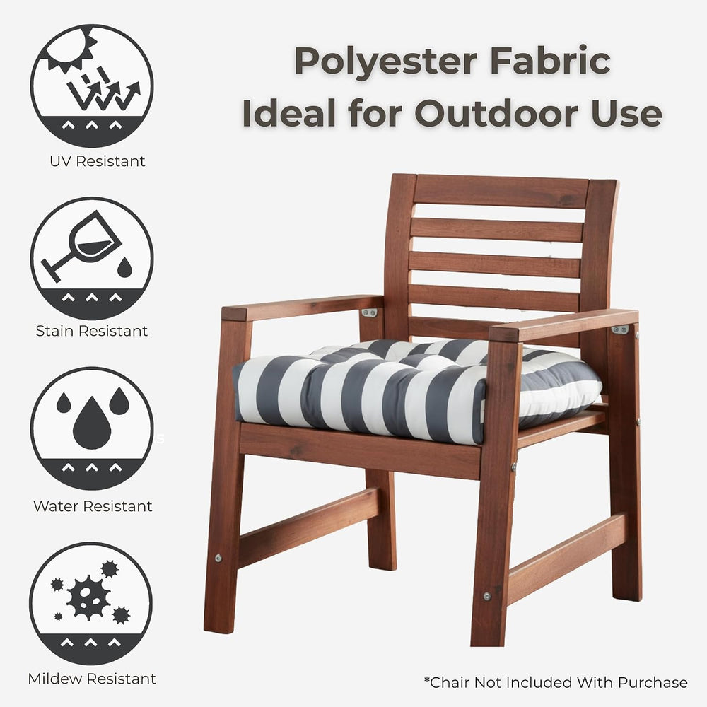 20x20 Square Tufted Outdoor Seat Cushion, Reversible Patio Chair Cushion with...