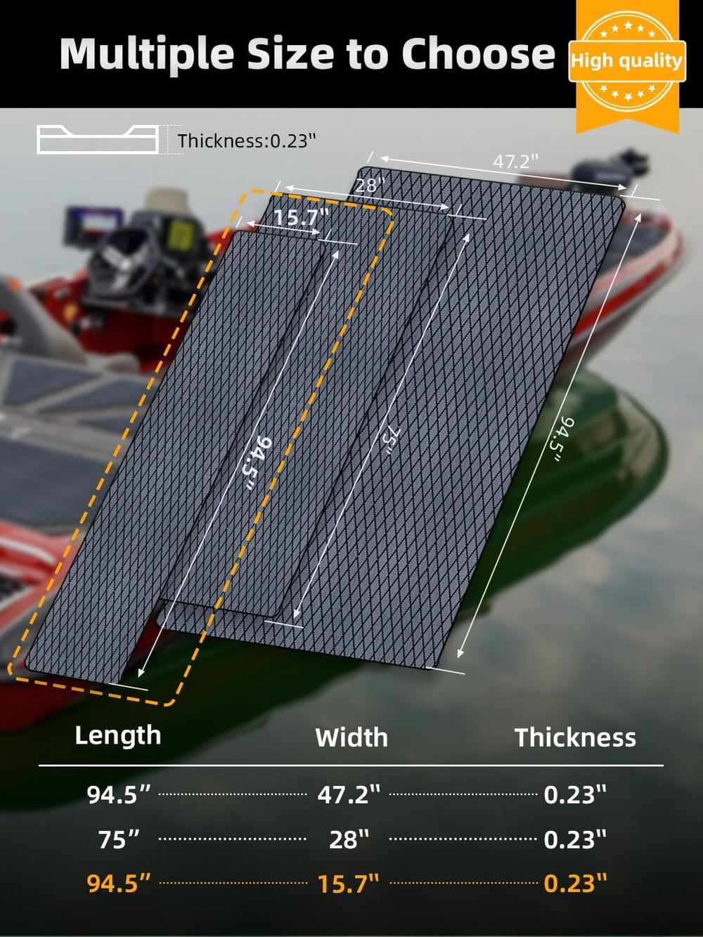 FOCEAN Boat Flooring EVA Foam Boat Decking Marine Mat Non-Slip Self-Adhesive ...