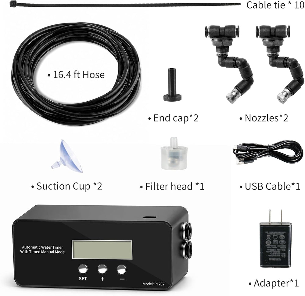 Reptile Misting System, Automatic Timer Sprayer with LCD Controller, Self-Pri...