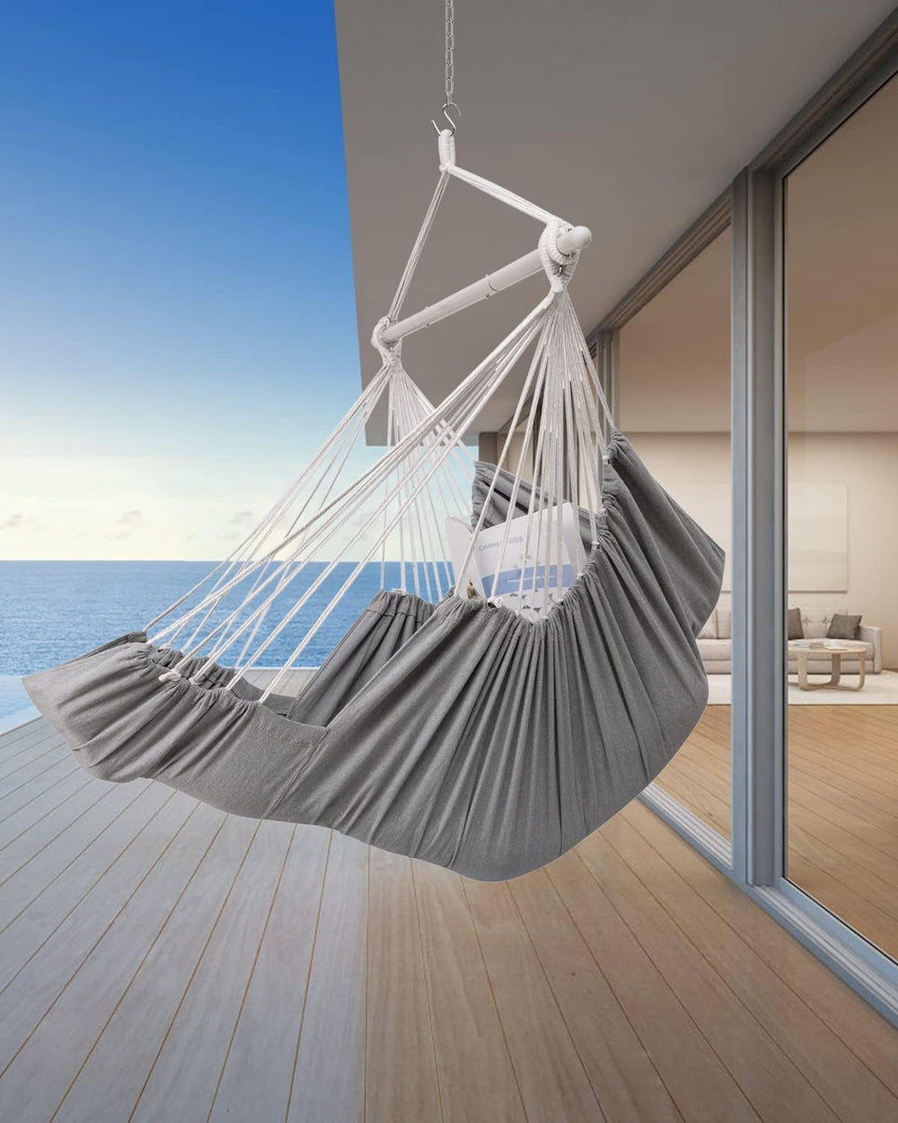 Miztli Hammock Chair Hanging Chair Swing for Bedroom with Foot Rest, Max 500 ...