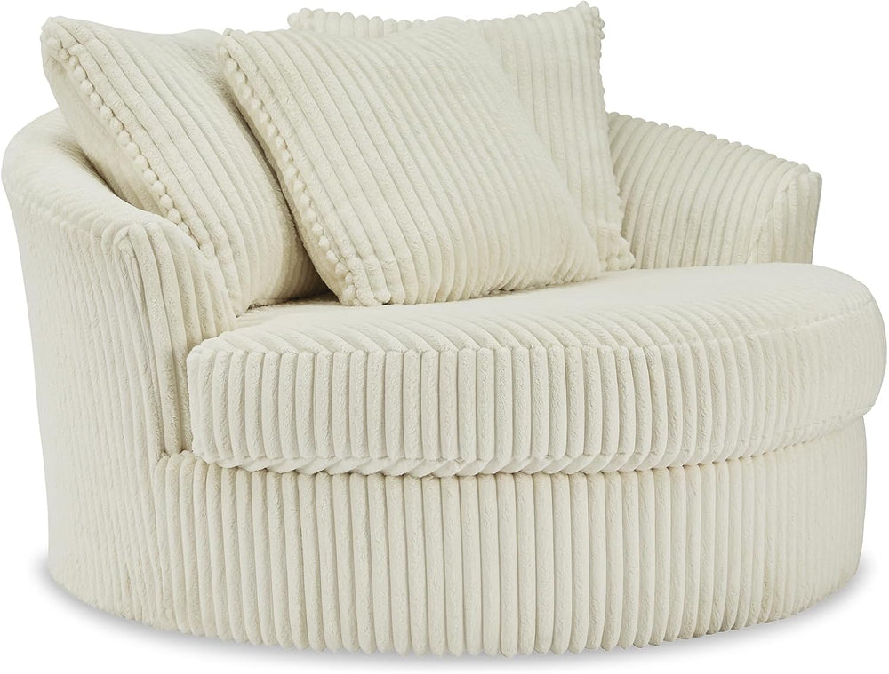 Signature Design by Ashley Lindyn White Oversized Swivel Accent Chair