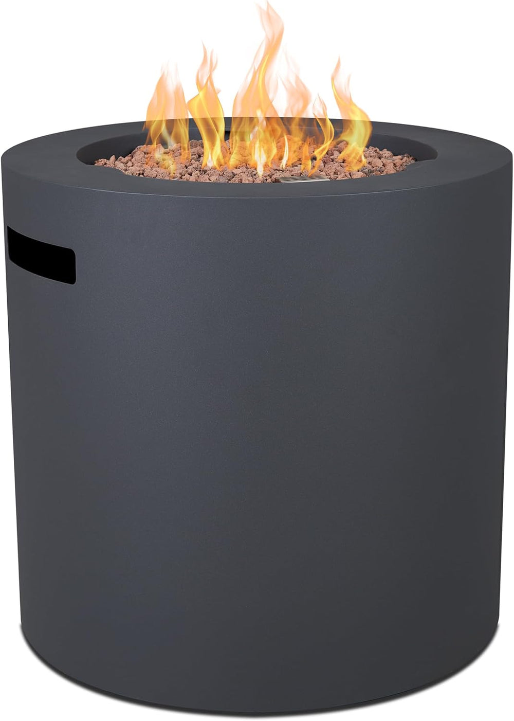 Real Flame Aegean 24" Round Propane Gas Fire Pit Table with Hidden Tank,...