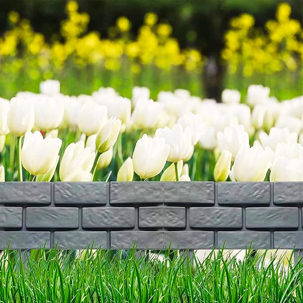 Brick Effect Garden Fence,Flower Bed Border Detachable Splicing Garden Fence,...