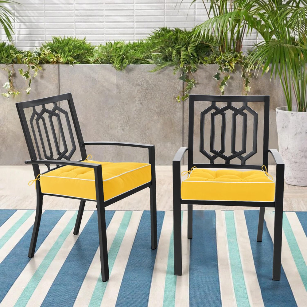 HARBOREST Outdoor Chair Cushions Set of 2, Tufted Patio Chair Cushions with T...