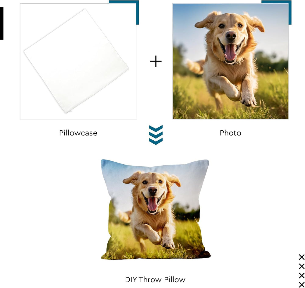 Encasa XO Sublimation Blank Pillowcases, No Inserts 18"x18" White