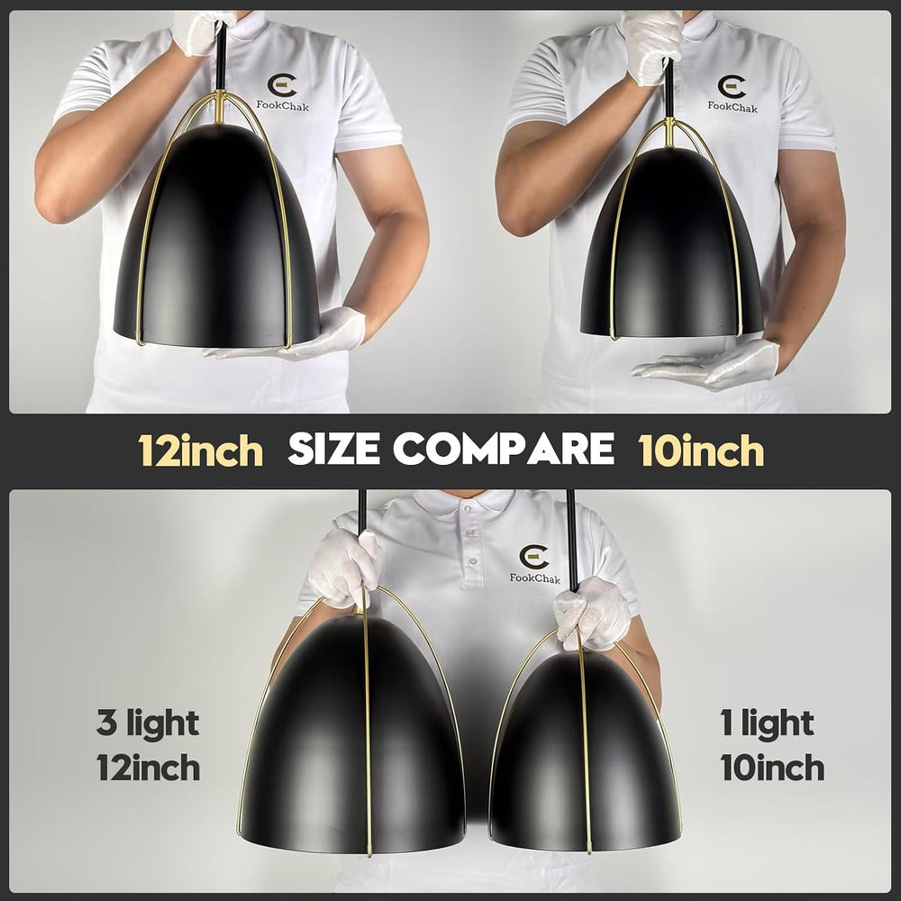Black Dome Pendant Light 10in Kitchen Island Pendant Lighting Modern Black &a...
