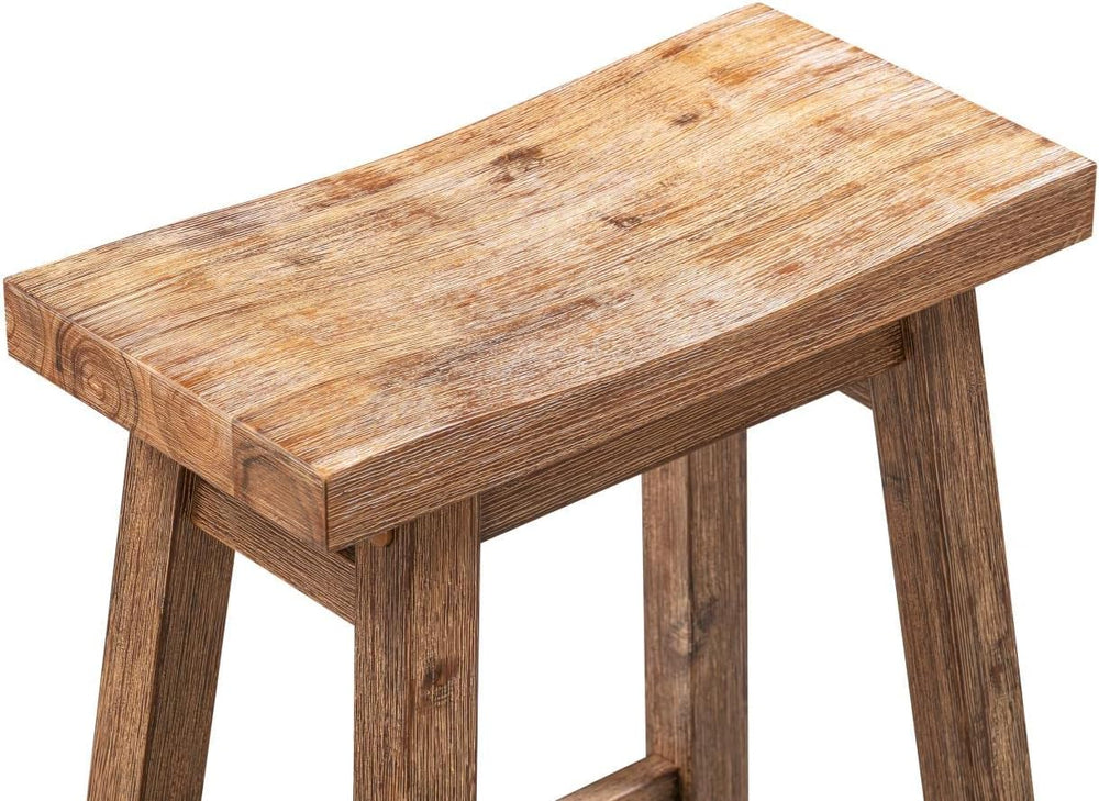 Boraam Sonoma Backless Saddle Kitchen Bar Stools - Weathered Barn - Set of 2