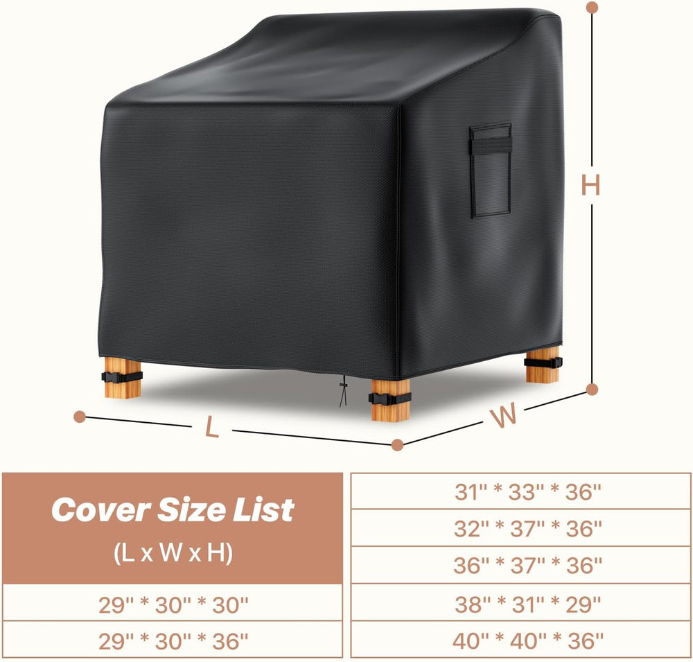 Likorlove Patio Chair Covers Waterproof – Fits up to 40" W x 40" D ...