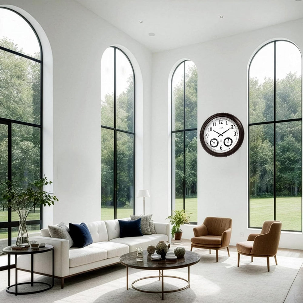 20" Large Outdoor Atomic Wall Clock,Oil Rubbed Bronze