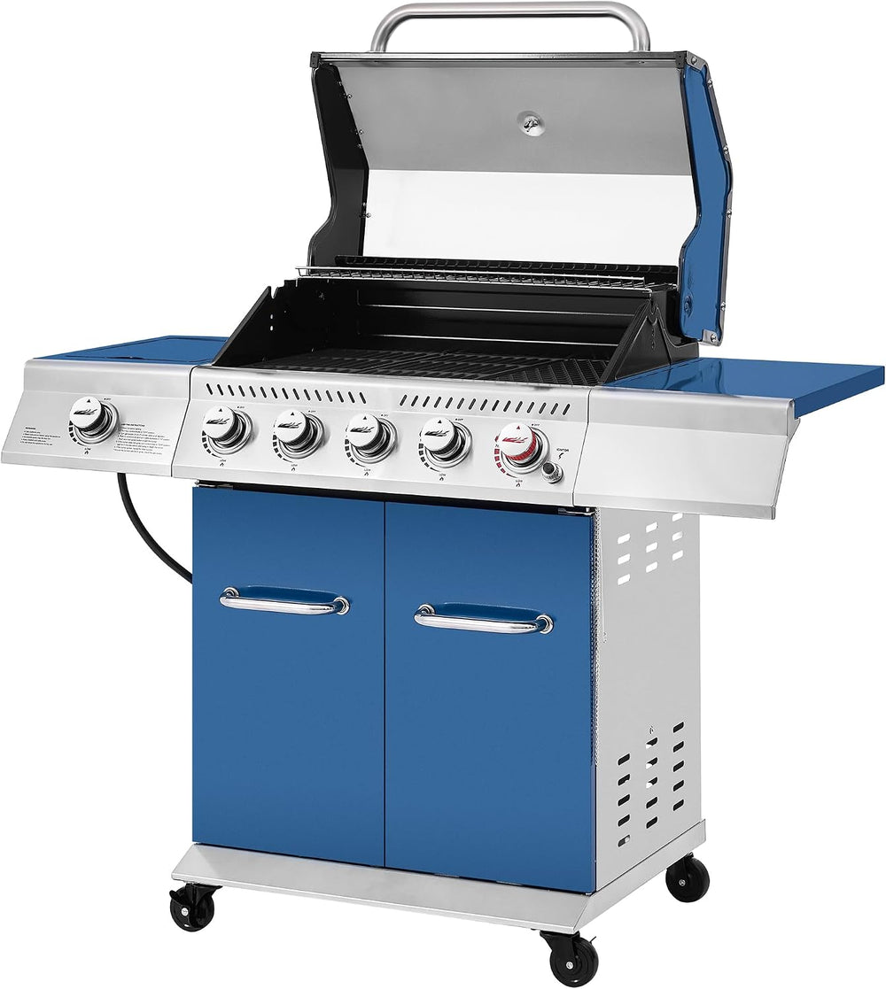 Royal Gourmet GA5403B 5 Burner Propane Gas Grill with Side Burner, Blue