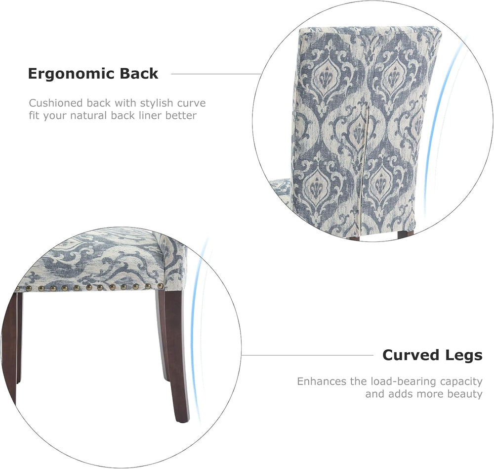 COLAMY Upholstered Parsons Dining Chairs Set of 4, Fabric Dining Room Kitchen...