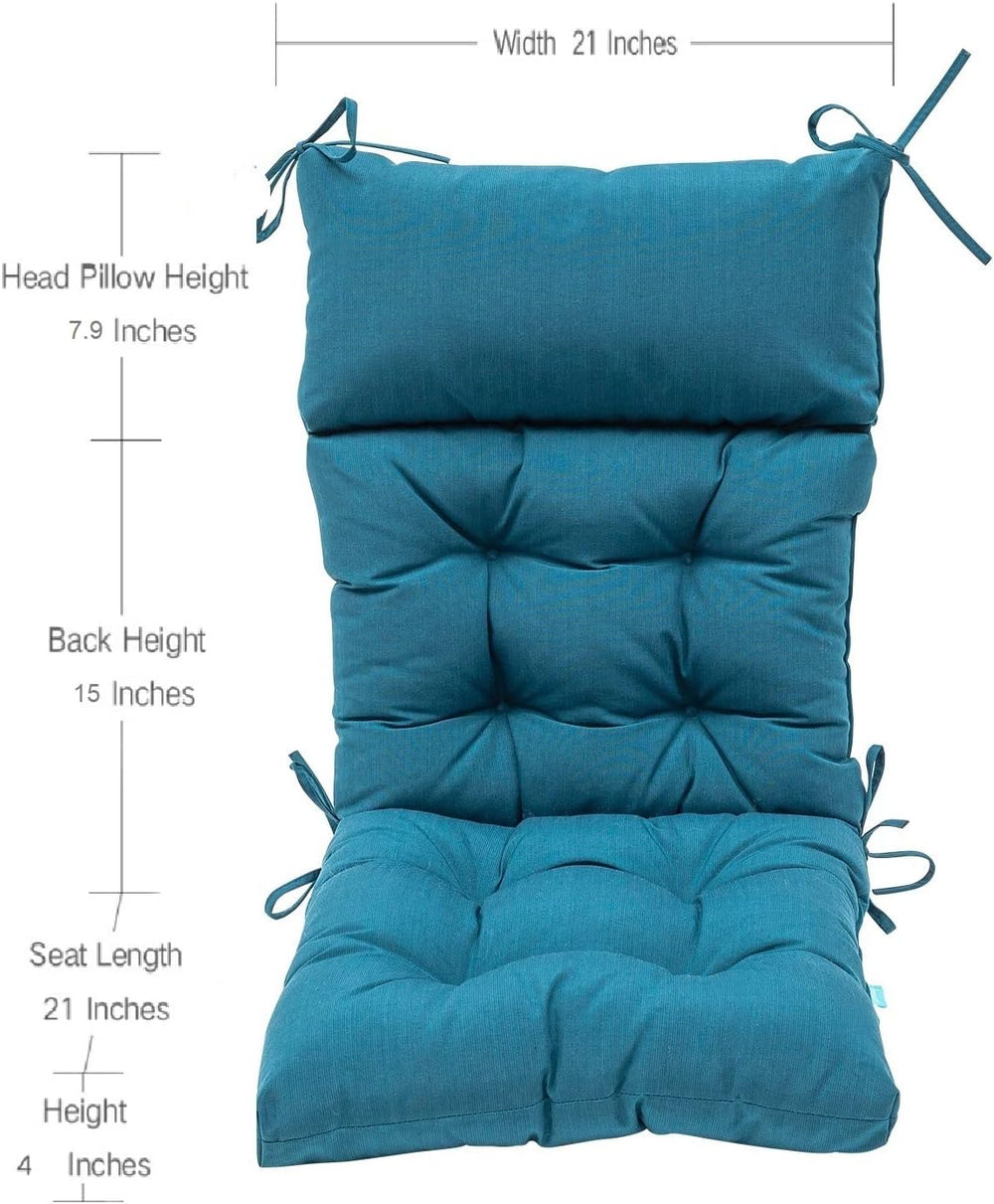 QILLOWAY Outdoor Rocking Chair Cushion 43x21 Inch, 100% Polyester Waterproof ...