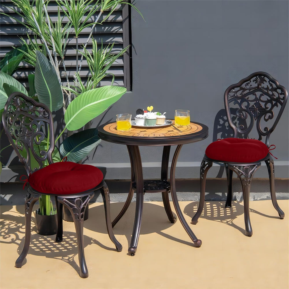 downluxe Bistro Chair Cushions for Patio Furniture, Water-Resistant Round Out...