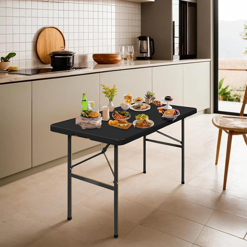 Simpli-Magic 4ft Portable Plastic Folding Table – Indoor & Outdoor Heavy-...