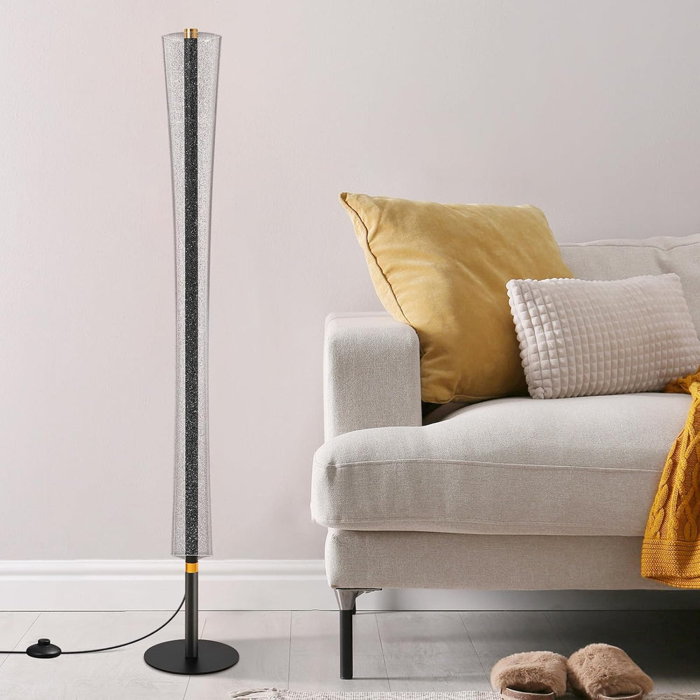 NUÜR Modern Black Floor Lamp, Dimmable LED Standing Lamp with Remote