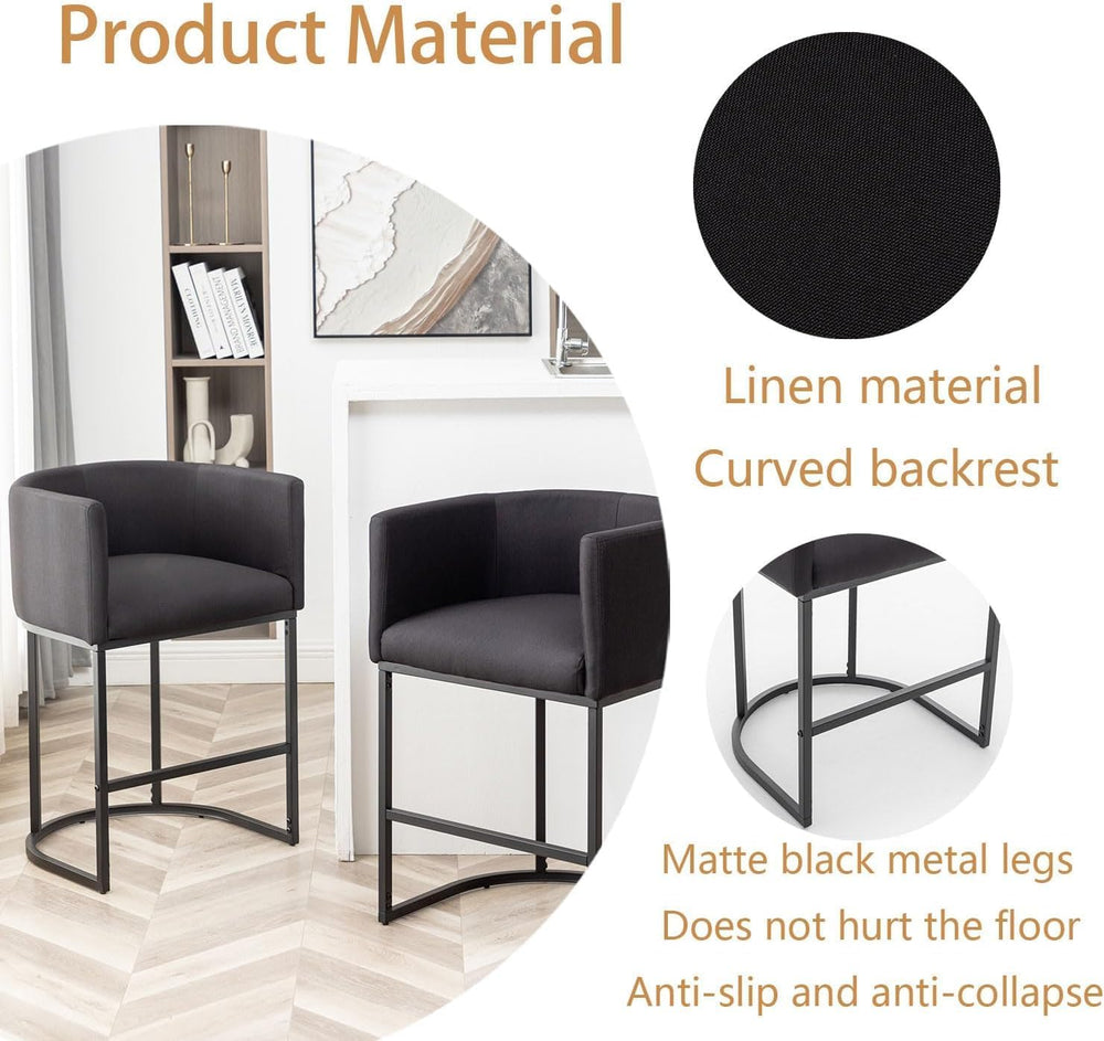 Riknuxi Counter Height Bar Stools Set of 3, Modern Bar Stool with Back, Barre...