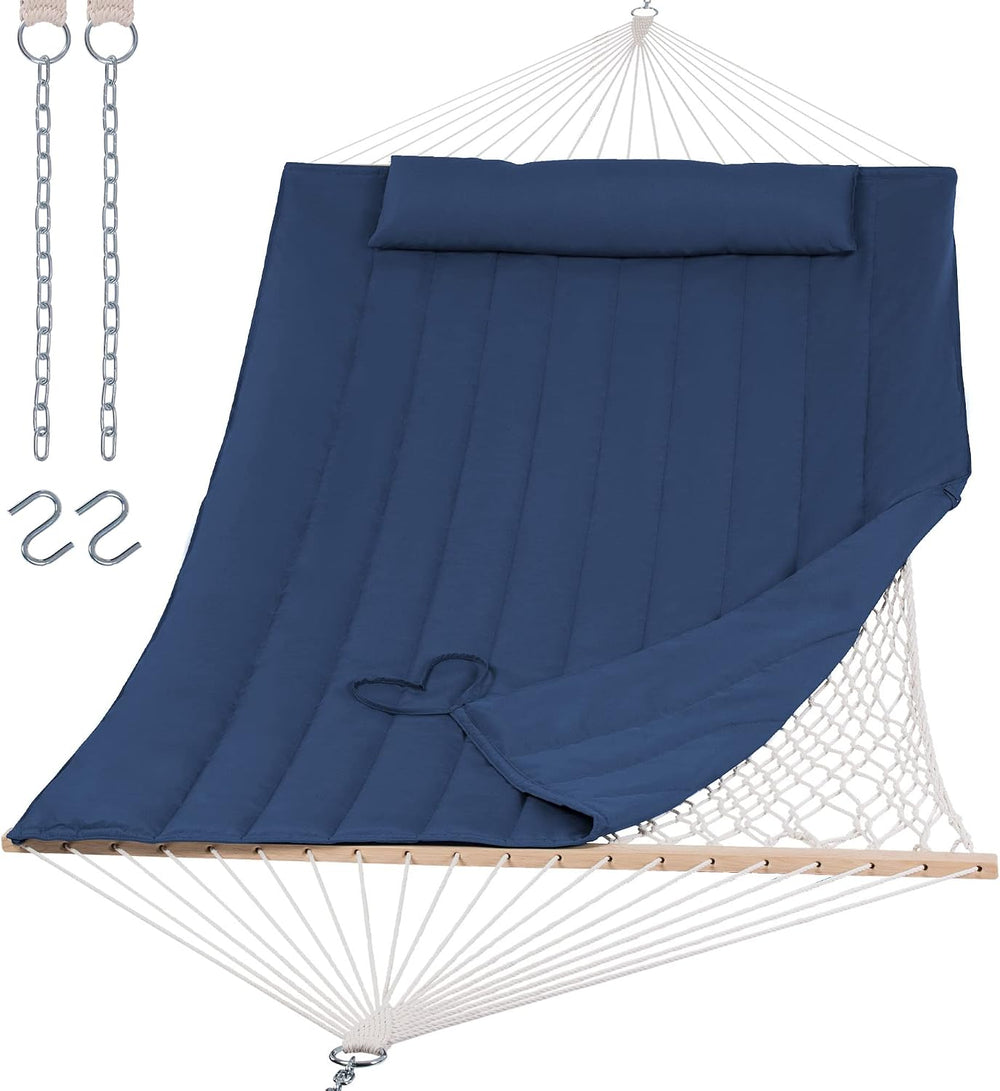 SUNCREAT Hammocks Outdoor Double Hammock with Hardwood Spreader Bar, 475 lbs ...