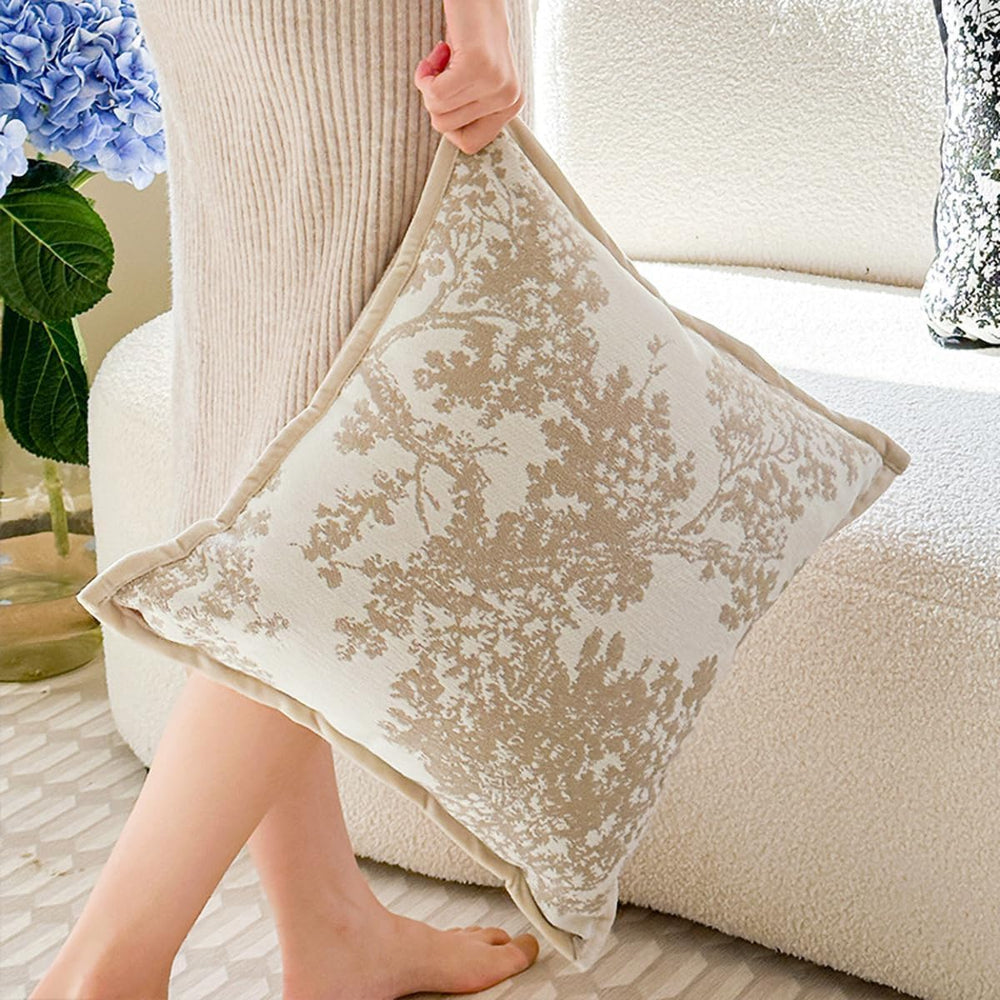 Croker Horse 22x22'' inches Throw Pillow Cushion Covers - White Beige...
