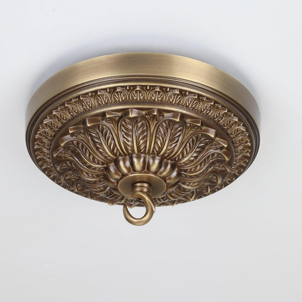 7.28 Inches Brass Ceiling Canopy, Gold Retro Mounting Plate Kit for Chandelie...