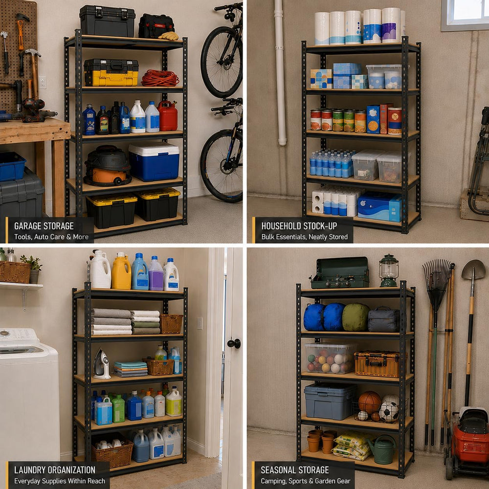 REIBII 2400 Lbs Garage Shelving for Pantry, Adjustable Storage Shelves