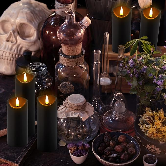 24 Pack Halloween Decoration Flickering Flameless Candles, Battery Operated L...