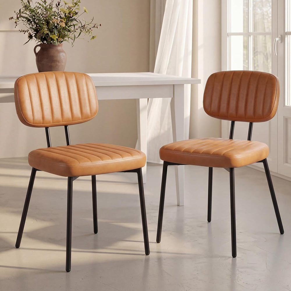 OLIXIS Dining Chairs Set of 2, Upholstered Kitchen Chairs, Brown