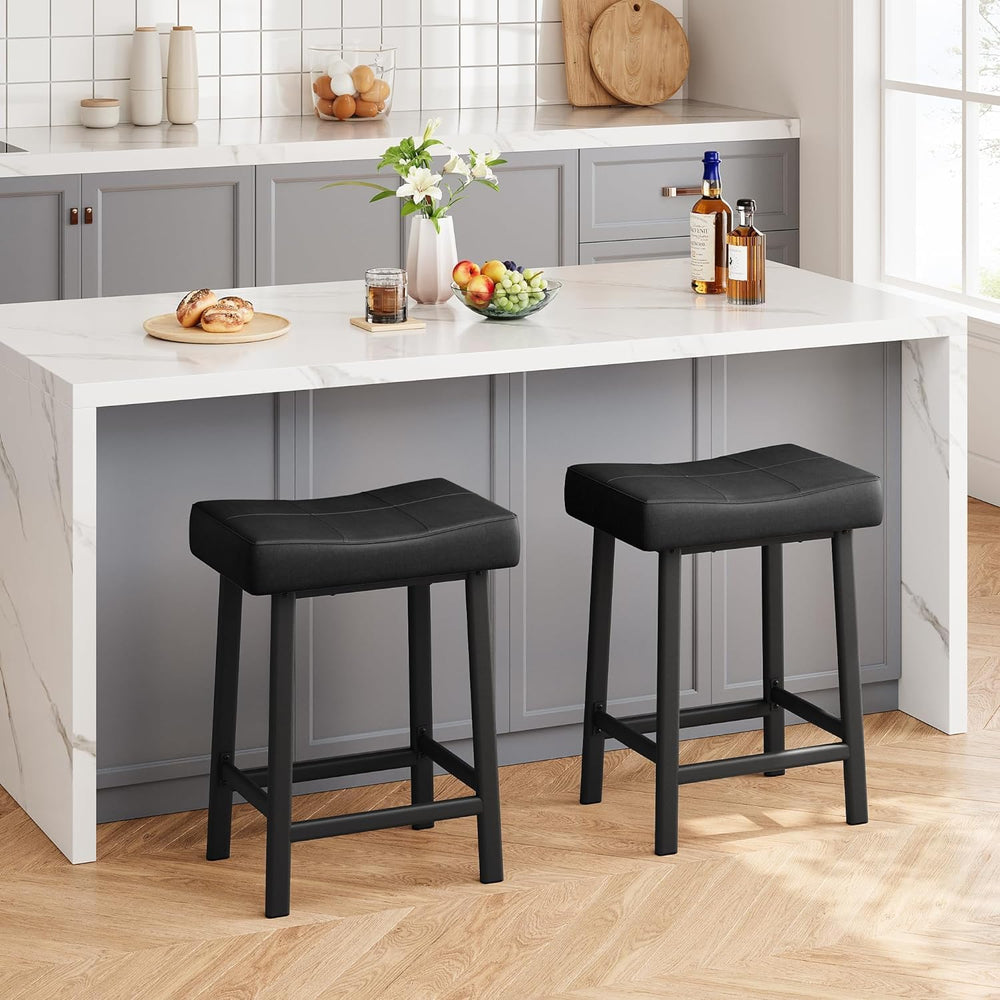 GAOMON Bar Stools Set of 2, 24" Counter Height Upholstered Padded Barstools