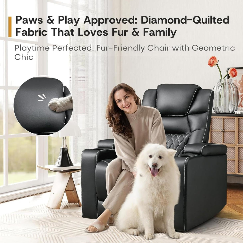 ANJ Power Home Theater Recliner Chair Set of 2, Electric Movie Theater Seatin...