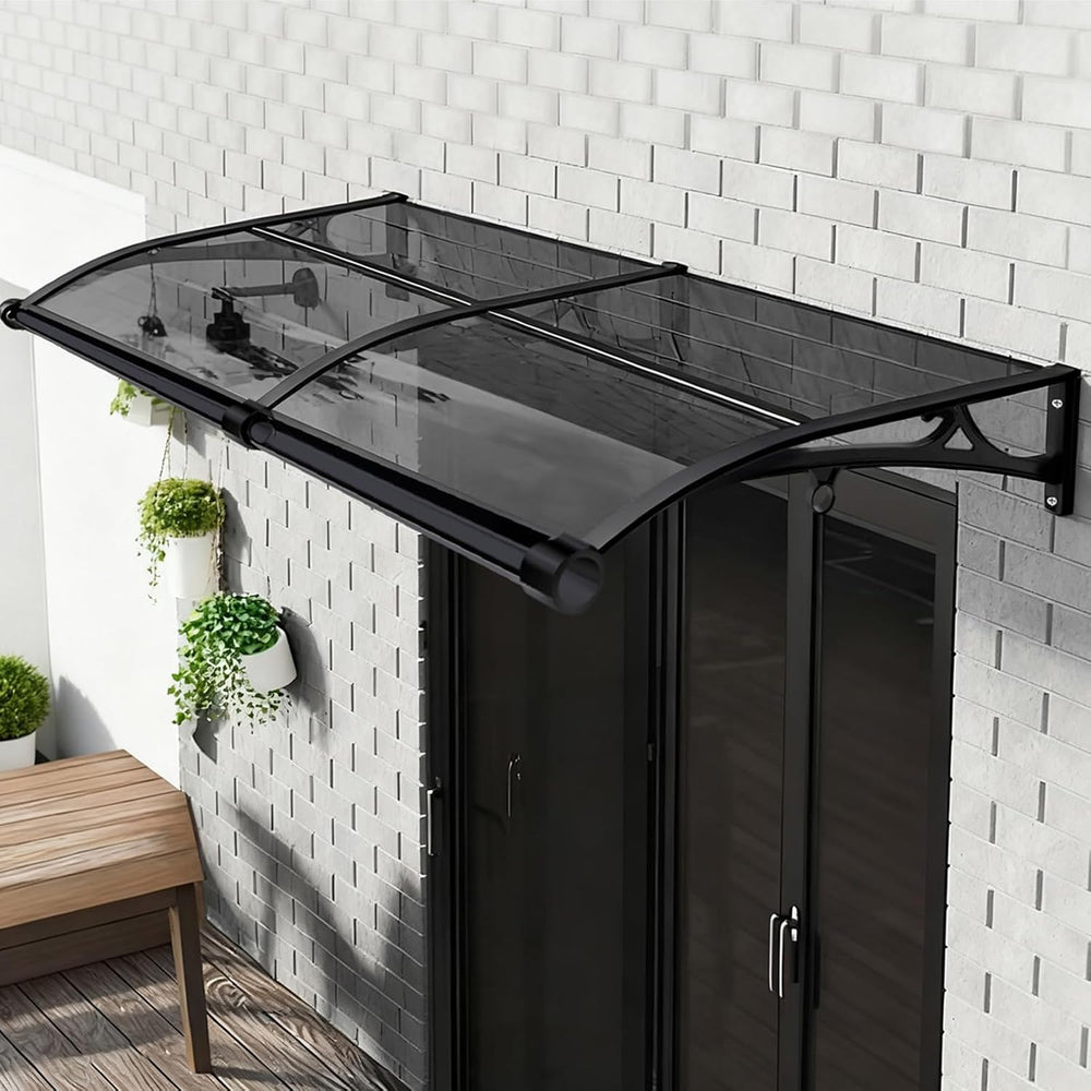 Door Awning Exterior, Polycarbonate Canopy with Aluminum Frame. UV Resistant ...