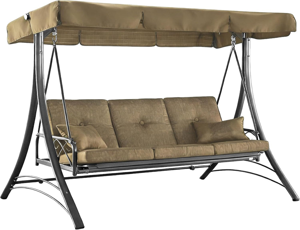 3 Person Patio Swing Replacement Canopy, Khaki