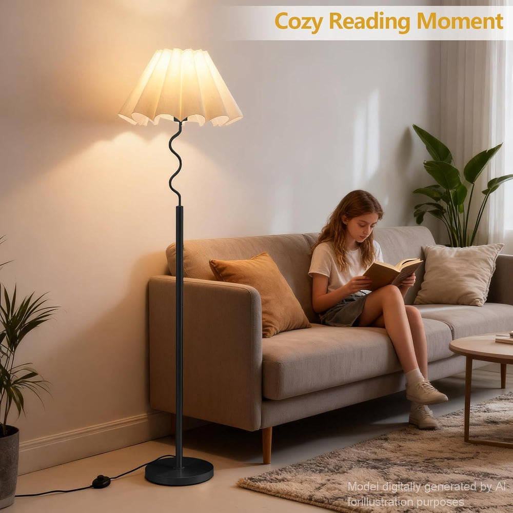 EOEYYOYB Modern Floor Lamp with 3 Color Temperatures, Foot Switch Standing La...
