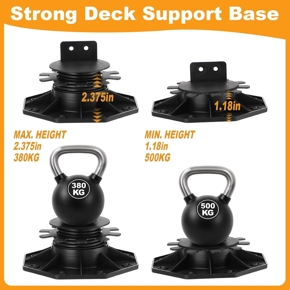 Timtin 24 Pack Adjustable Deck Support Pedestals, 1-3/16 to 2-3/8 in