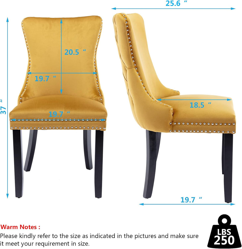 Setawix Velvet Upholstered Dining Chair Set of 6,Modern Mid Century Kitchen A...