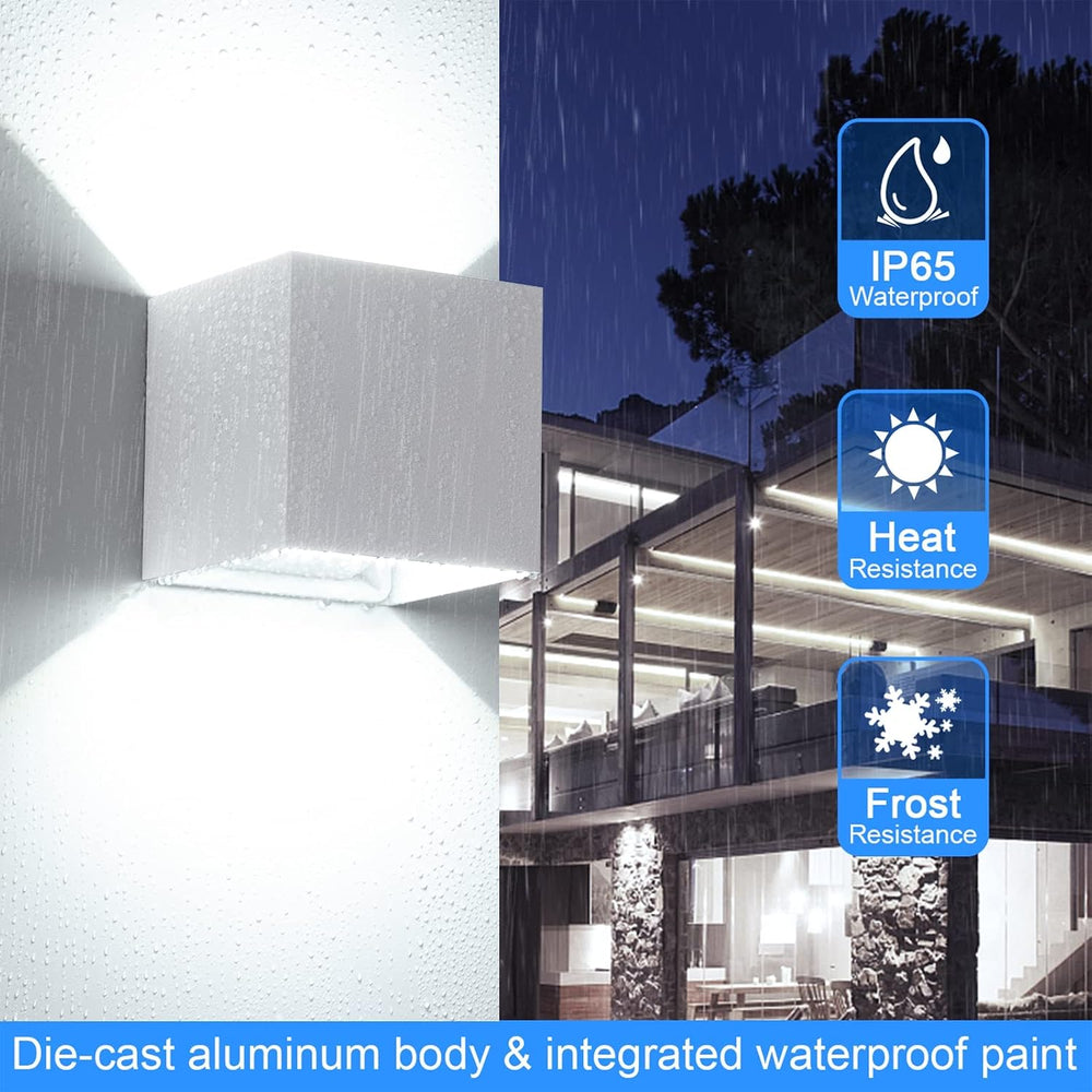 Juyace 2 Pack 20W LED Modern Wall Sconce Outdoor Up and Down Exterior Light