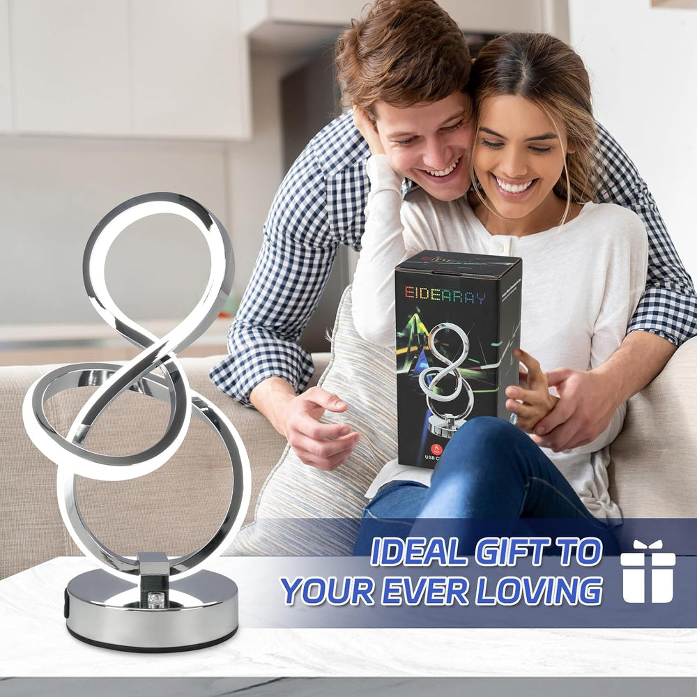 Modern Table Lamp, LED Bedside lamp with USB C+A Ports, Touch Stepless Dimmab...