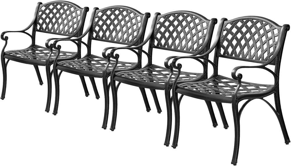 Aluminum Patio Chairs Set of 4, Metal Outdoor Chairs, Patio Dining Chairs wit...