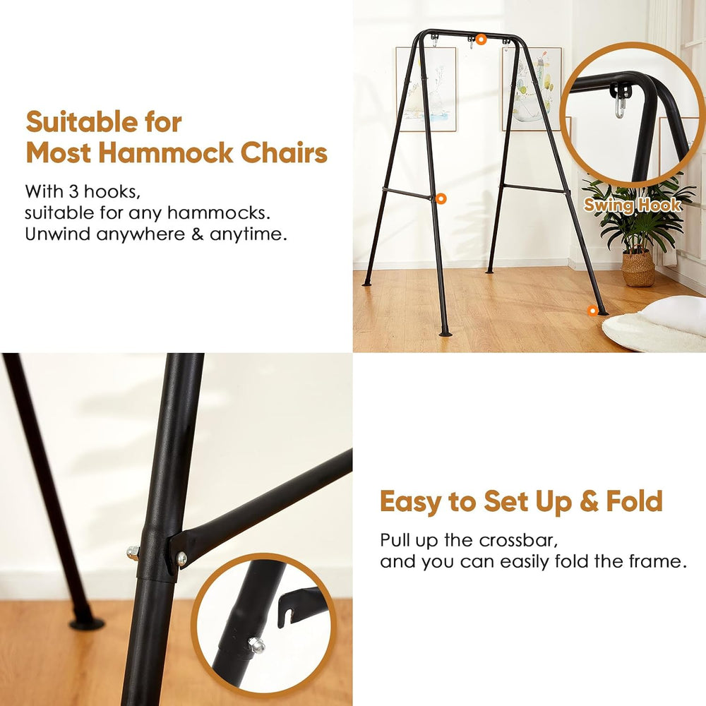 Hammock Chair Stand Only, Heavy Duty Foldable Hammock Stand, 300 lbs Capacity...