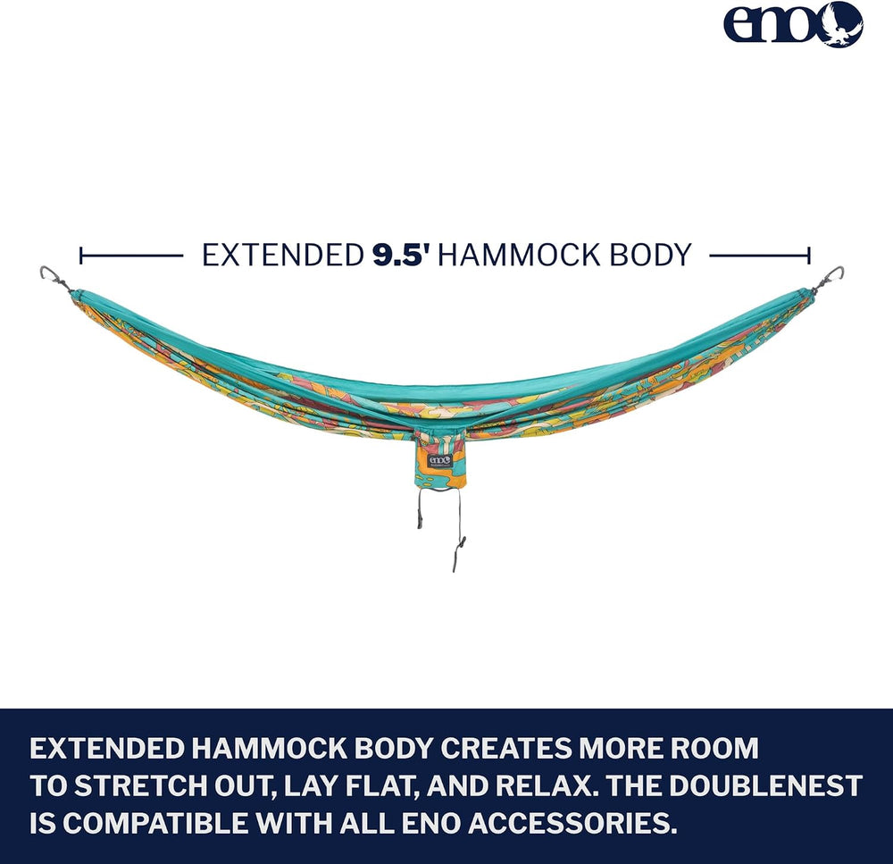 ENO, Eagles Nest Outfitters DoubleNest Lightweight Camping Hammock, 1 to 2 Pe...